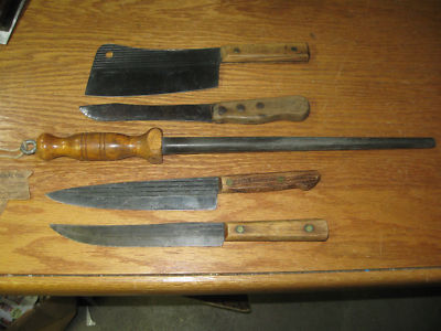 Chicago Knives on Antique Butcher Knifes Sharpening Steel Chicago Cutlery Completed