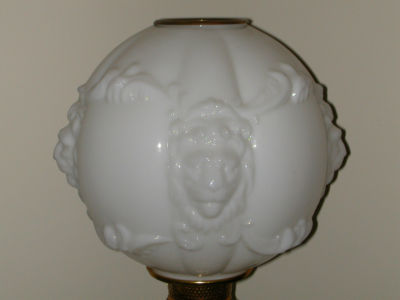 Milk Lion w  painting lamp  Vintage glass Shade Gone Kerosene Oil Globe Lamp Head Glass Ball globes
