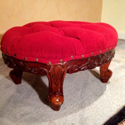 Antique French Provincial Furniture on Antique French Provincial Walnut Parlor Stool  Completed